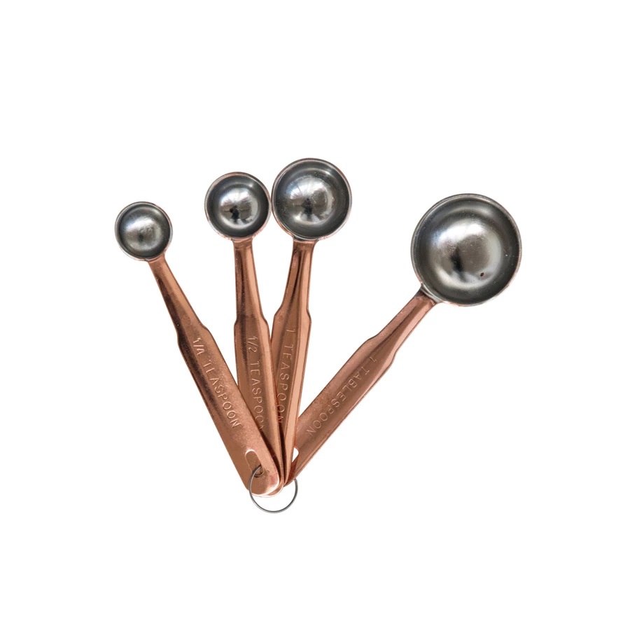 Cc Everyday S/4 5 1/2"l Stainless Steel Measuring Spoons, Copper Finish Da9823