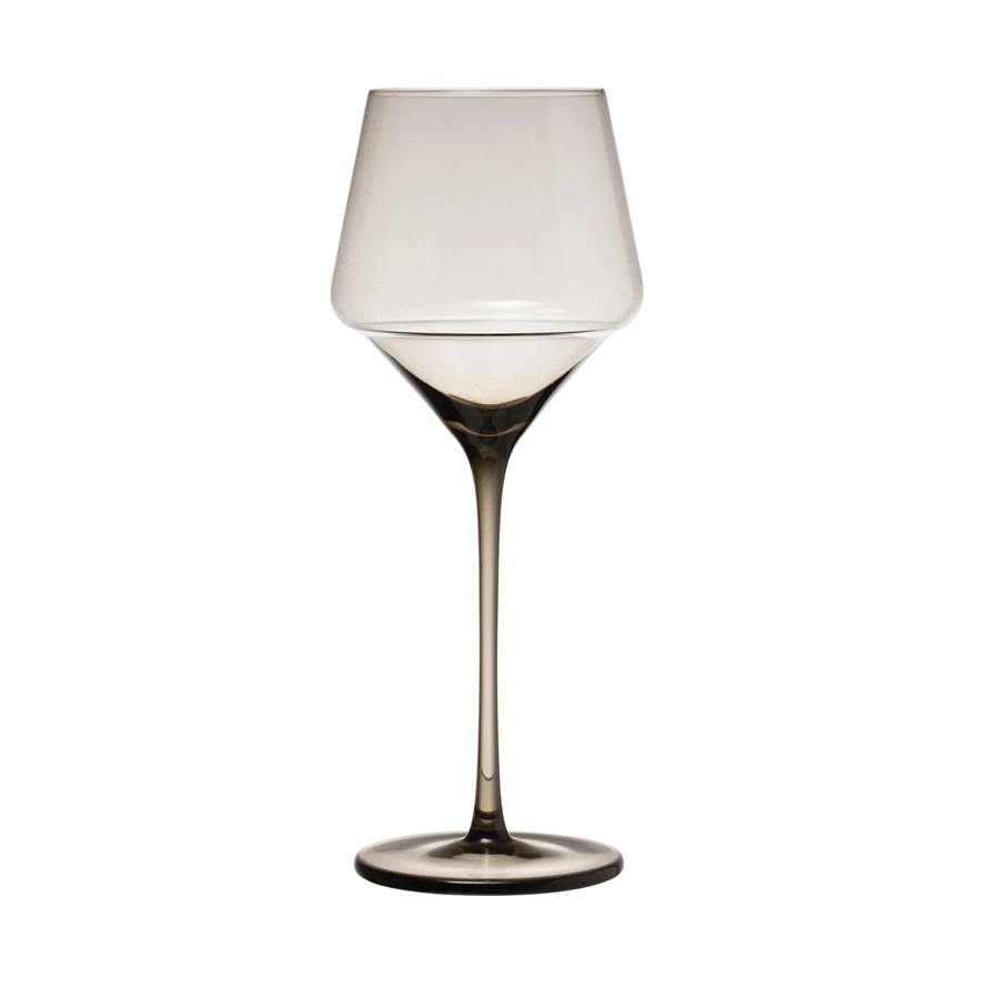 Bloomingville 9″H Wine Glass, Grey – AH1946