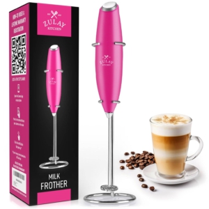 Zulay Kitchen Powerful Handheld Milk Frother With Stand