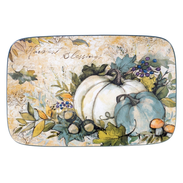 Certified International Harvest Gatherings Fall Rectangular Platter 14 In X 10 In