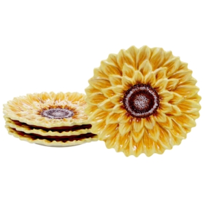 Certified International Sunflower Fields 3 D Sunflower Dessert Plate 8.25 In