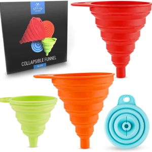 Zulay Kitchen Silicone Funnels Set With Narrow Mouth