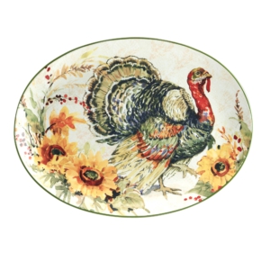 Certified International Harvest Morning Fall Oval Turkey Platter 18in X 13in