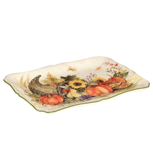 Certified International Harvest Morning Fall Rectangular Platter 14in X 10in