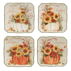 Certified International Harvest Morning Fall Canape Plate 6in Asst.