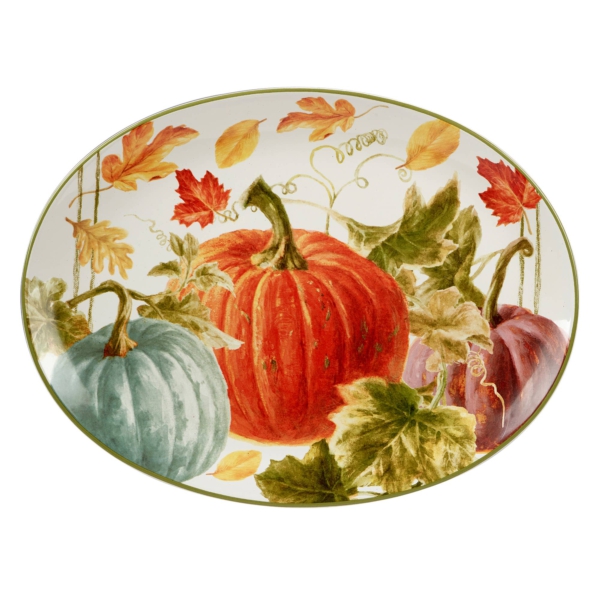 Certified International Sweet Autumn Harvest Fall Oval Platter 16 In X 12 In