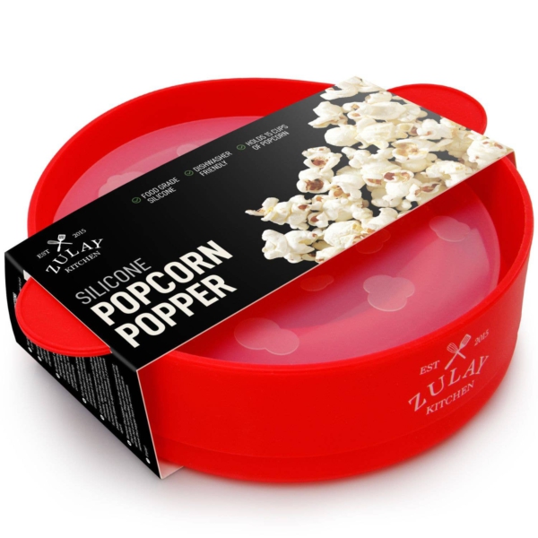 Zulay Kitchen Popcorn Popper For Microwave Collapsible Shelf Ready