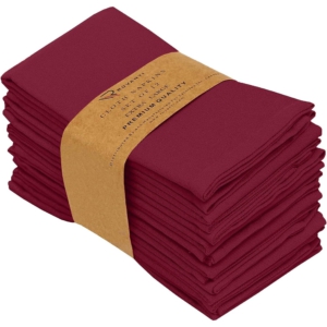 Ruvanti Absorbent Cotton Blend Cloth Napkins By Ruvanti (18x18 Inches) Burgundy