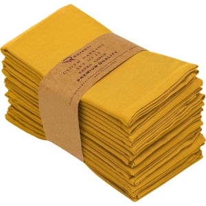 Ruvanti Absorbent Cotton Blend Cloth Napkins By Ruvanti (18x18 Inches) Mustard