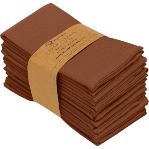 Ruvanti Absorbent Cotton Blend Cloth Napkins By Ruvanti (18x18 Inches) Caramel Cafe