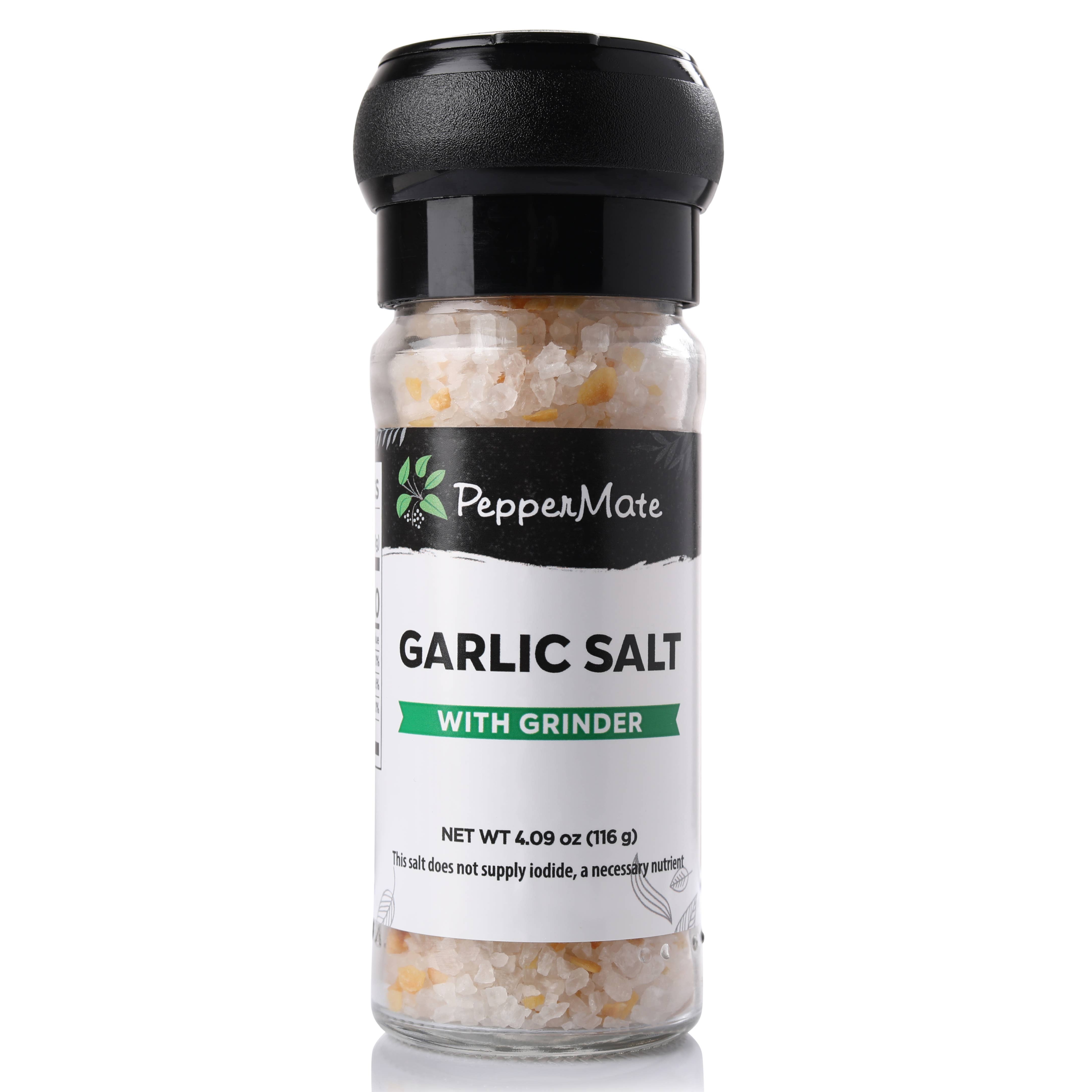 Peppermate Disposable Garlic Salt Grinder 4.09 Oz