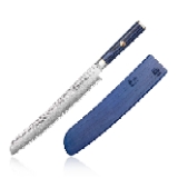 Cangshan Kita Series 9 Inch Bread Knife With Sheath, High Carbon X 7 Damascus Steel