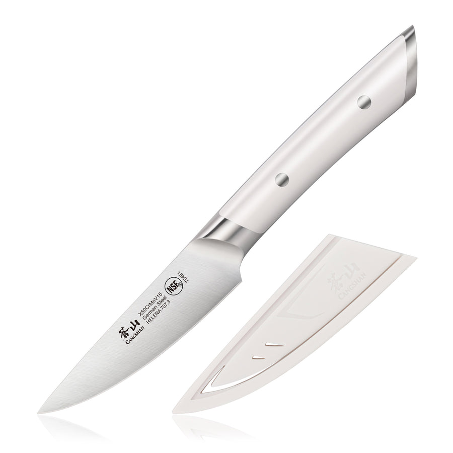 Cangshan Helena Series German Steel Forged 3.5" Paring Knife With Sheath (white)