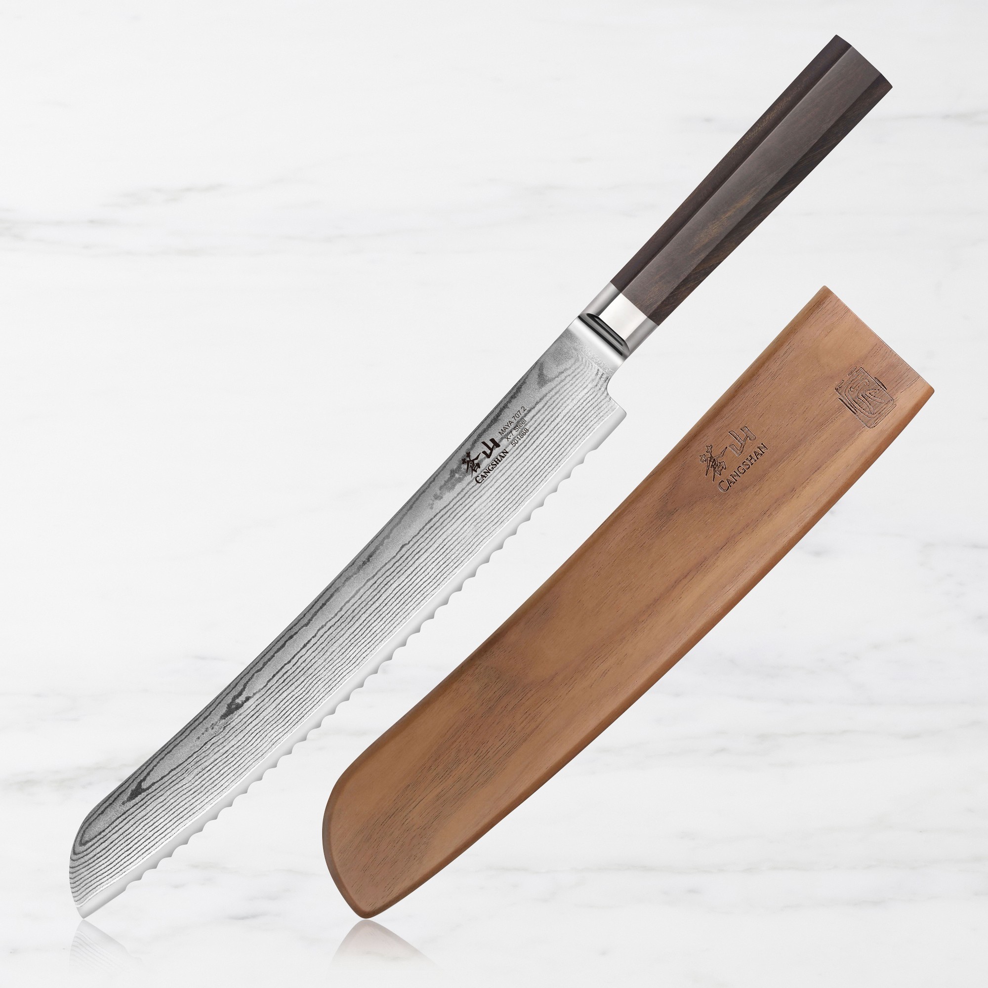 Cangshan Maya Series 9" Bread Knife With Sheath Set