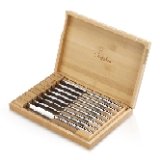 Cangshan 1027044 Rain Ii Series 8 Piece 420 Stainless Steel Forged Steak Knife Set In Bamboo Storage Chest