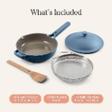 Our Place 10.5 Inch Ceramic Nonstick Skillet Pan, Toxin Free With Stainless Steel Handle, Oven Safe Blue Salt