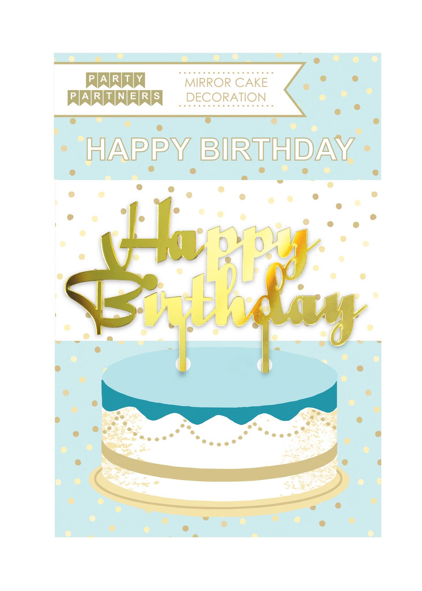Party Partners Happy Birthday Mirror Cake Topper