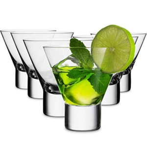 Kadra Mitbak 8oz Set Of 6 Elegant Martini & Cocktail Bar Glasses