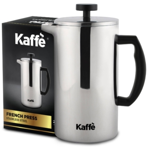 Kaffe French Press Coffee Maker. Double Wall Stainless Steel