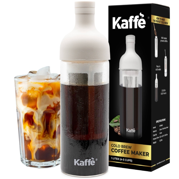 Kaffe Cold Brew Coffee Maker, Glass Coffee Pitcher. 1l