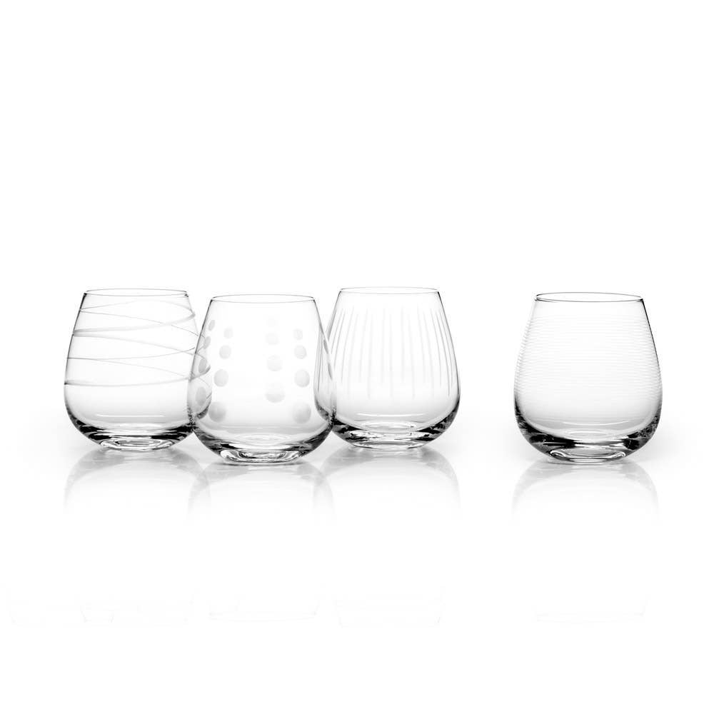 Mikasa Cheers 14 Oz Stemless Wine Clear Set Of 4