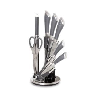 Berlinger Haus 8 Piece Knife Set W/ Acrylic Stand Carbon Collection