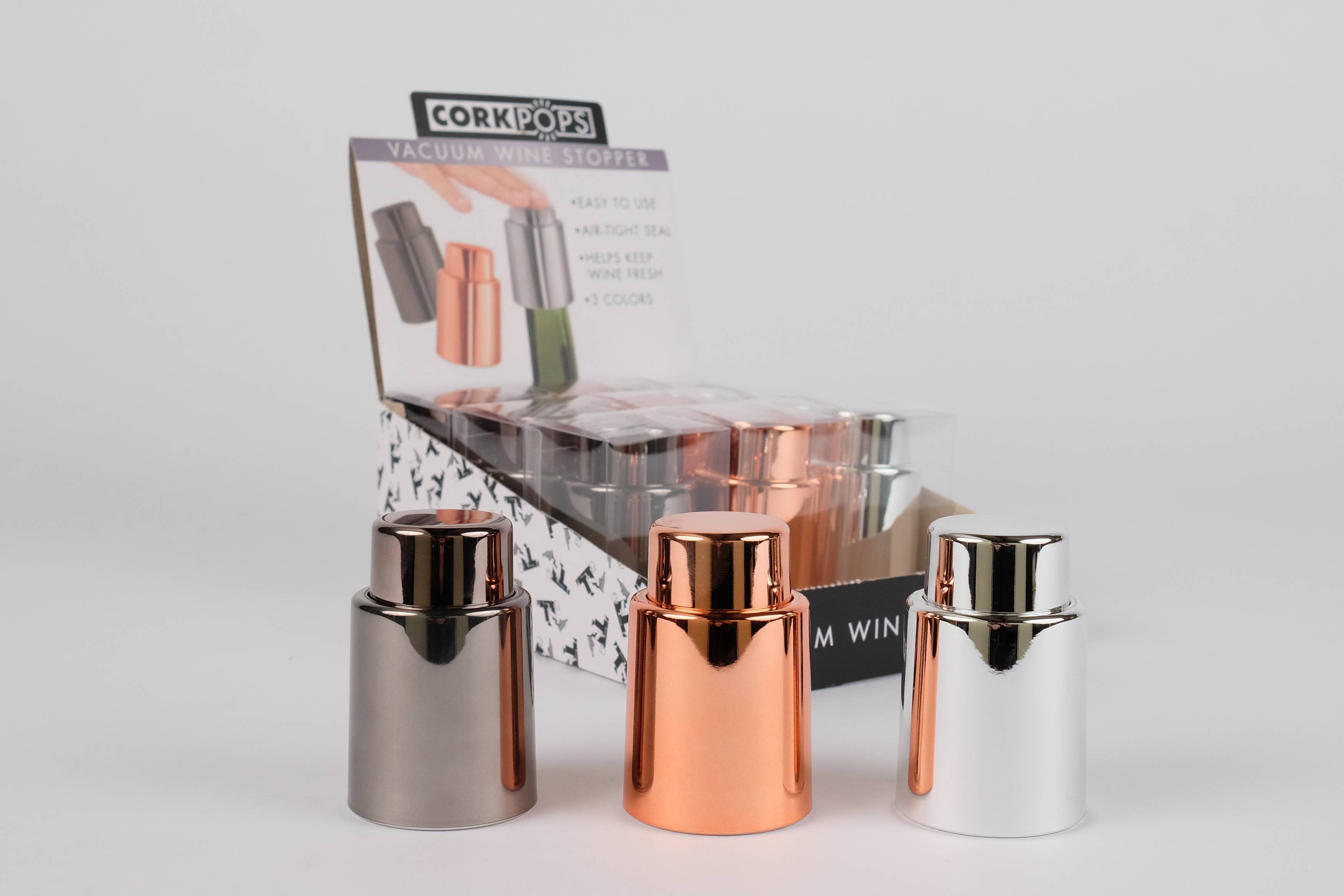 Cork Pops Inc Vacuum Wine Metallic Stoppers