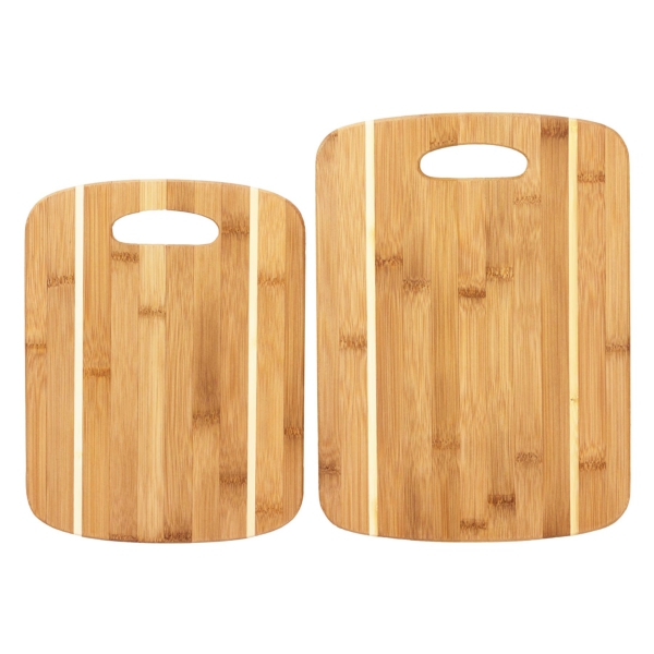 Totally Bamboo 2 Piece "stripe" Bamboo Cutting Board Set