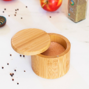 Totally Bamboo Salt Cellar Spice Storage Box With Magnetic Swivel Lid