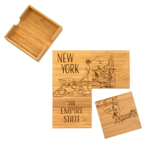 Totally Bamboo New York Puzzle 4 Pc. Coaster Set With Case