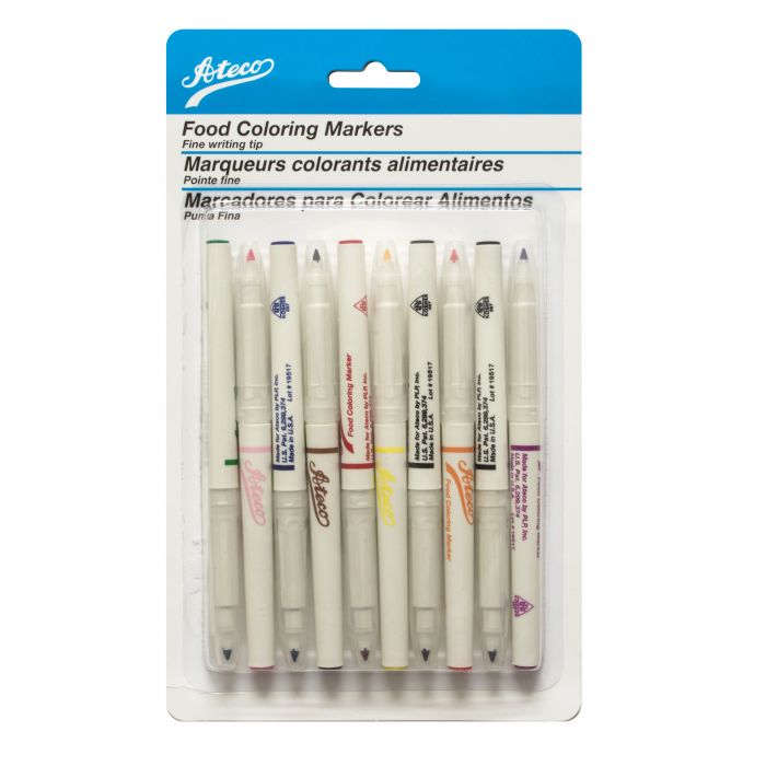 Ateco Food Markers, Fine, Set Of 10, #1496