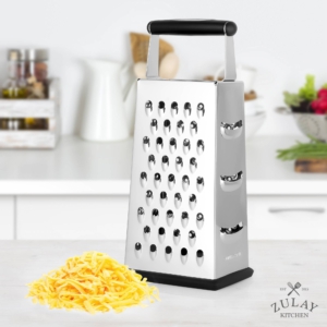 Zulay Kitchen 4 Sided Cheese Grater Stainless Steel Grater