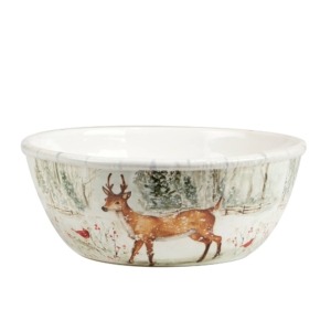 Certified International Winter's Walk Christmas Deep Bowl 10in X 4in