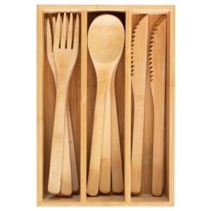 Totally Bamboo 12 Pc. Reusable Bamboo Flatware Set With Storage Case