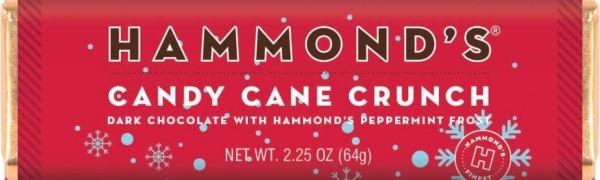 Hammond's Candies Chocolate Bar Candy Cane Crunch Dark