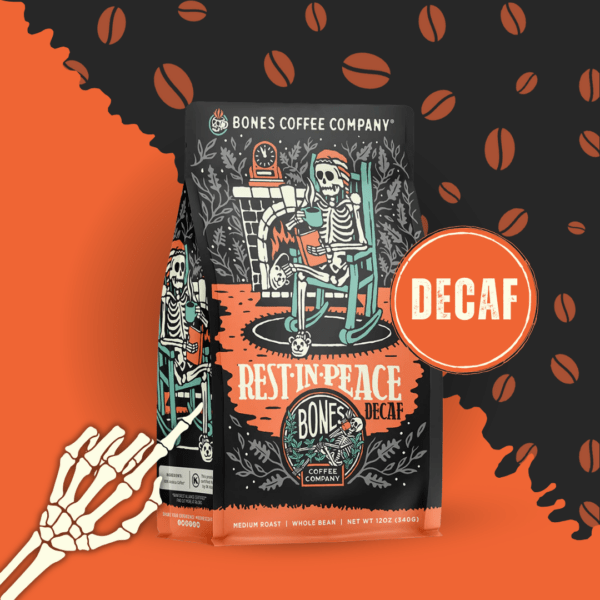 Bones Coffee Company "rest In Peace" Decaf Coffee | 12oz | Whole Bean & Ground