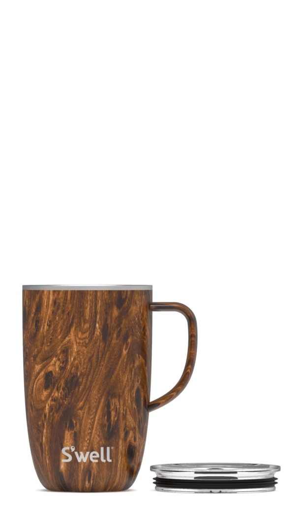 S'well Stainless Steel Teakwood 16oz Tumbler Mug With Handle