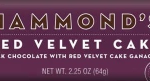 Hammond's Candies Red Velvet Cake Milk Chocolate Candy Bar 2.25oz