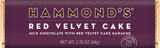 Hammond's Candies Red Velvet Cake Milk Chocolate Candy Bar 2.25oz