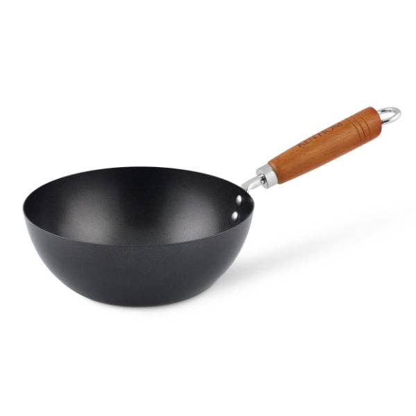 Ken Hom Classic Non Stick Carbon Steel Mini Wok, 8 In