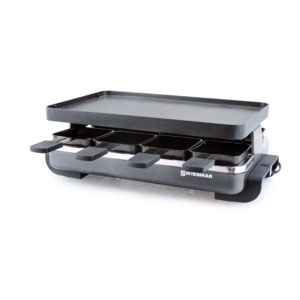 Swissmar Raclette Grill | Aluminum Non Stick Top | Classic Black