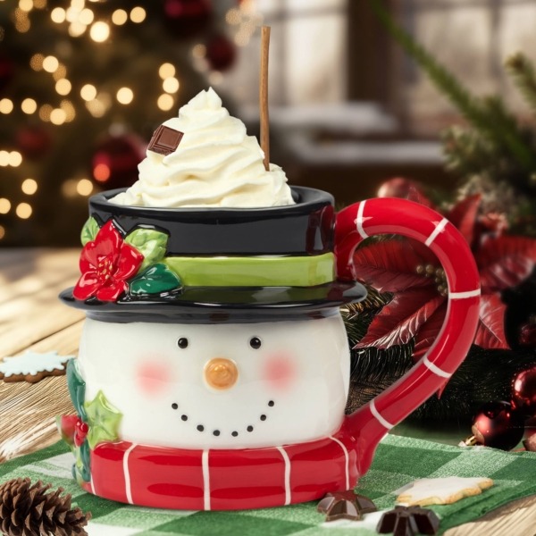 Certified International Holiday Magic Christmas Snowman 3 D Mug 18 Oz.