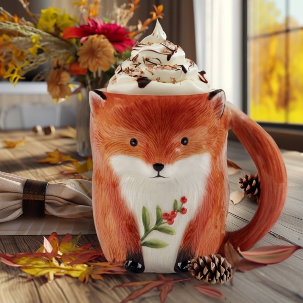 Certified International Woodland Critters Fall 3 D Mugs 16 Oz. Asst.