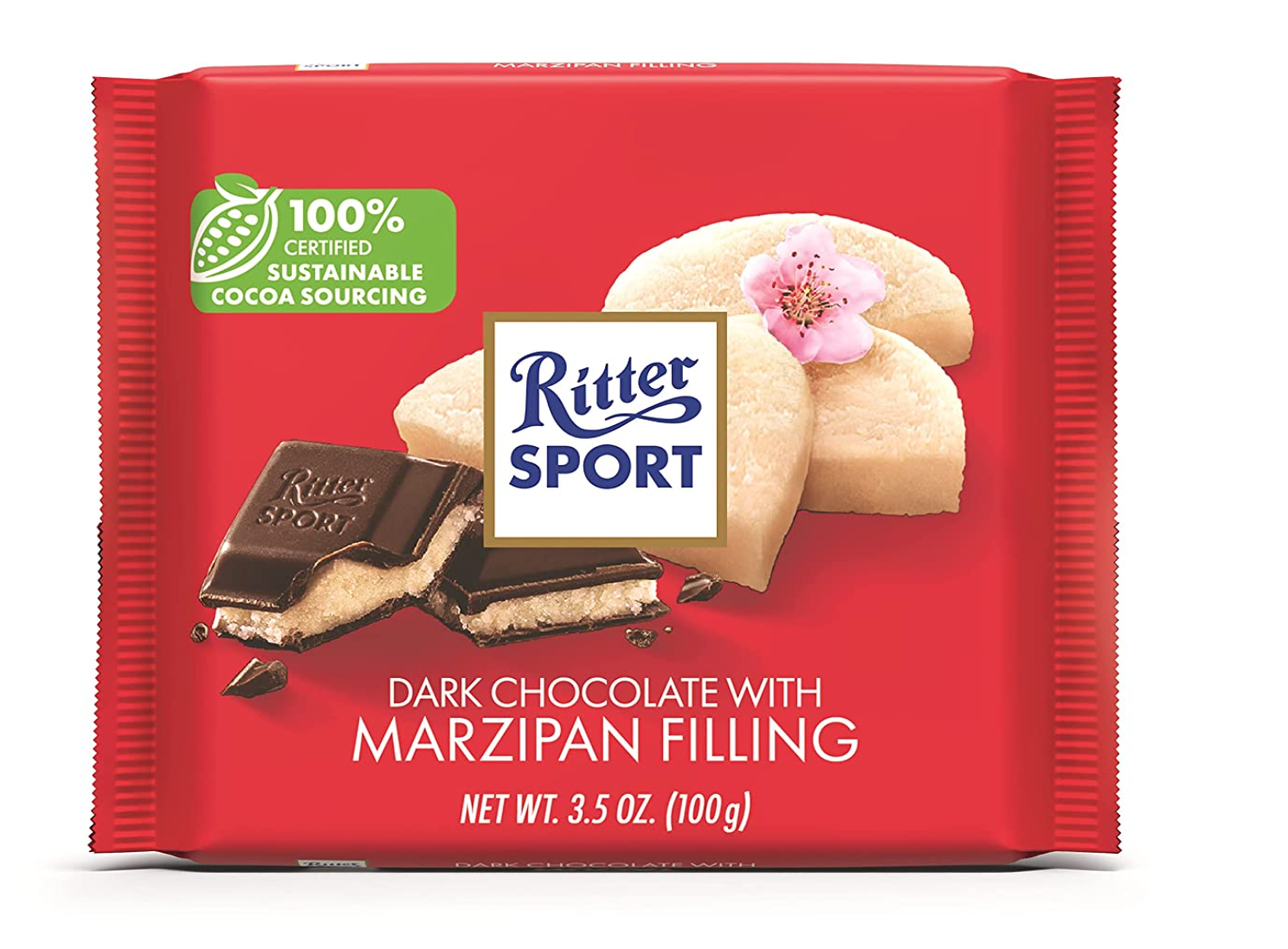 California Organic Imports Ritter Sport Dark Chocolate With Marzipan 100g