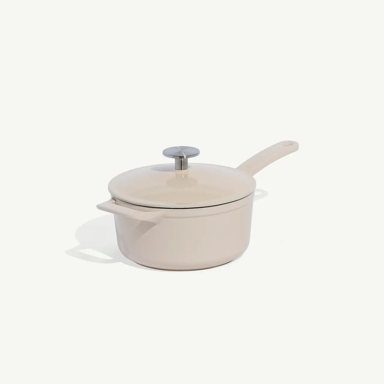 Made In Enameled Cast Iron Saucepan, Linen, 2 Qt