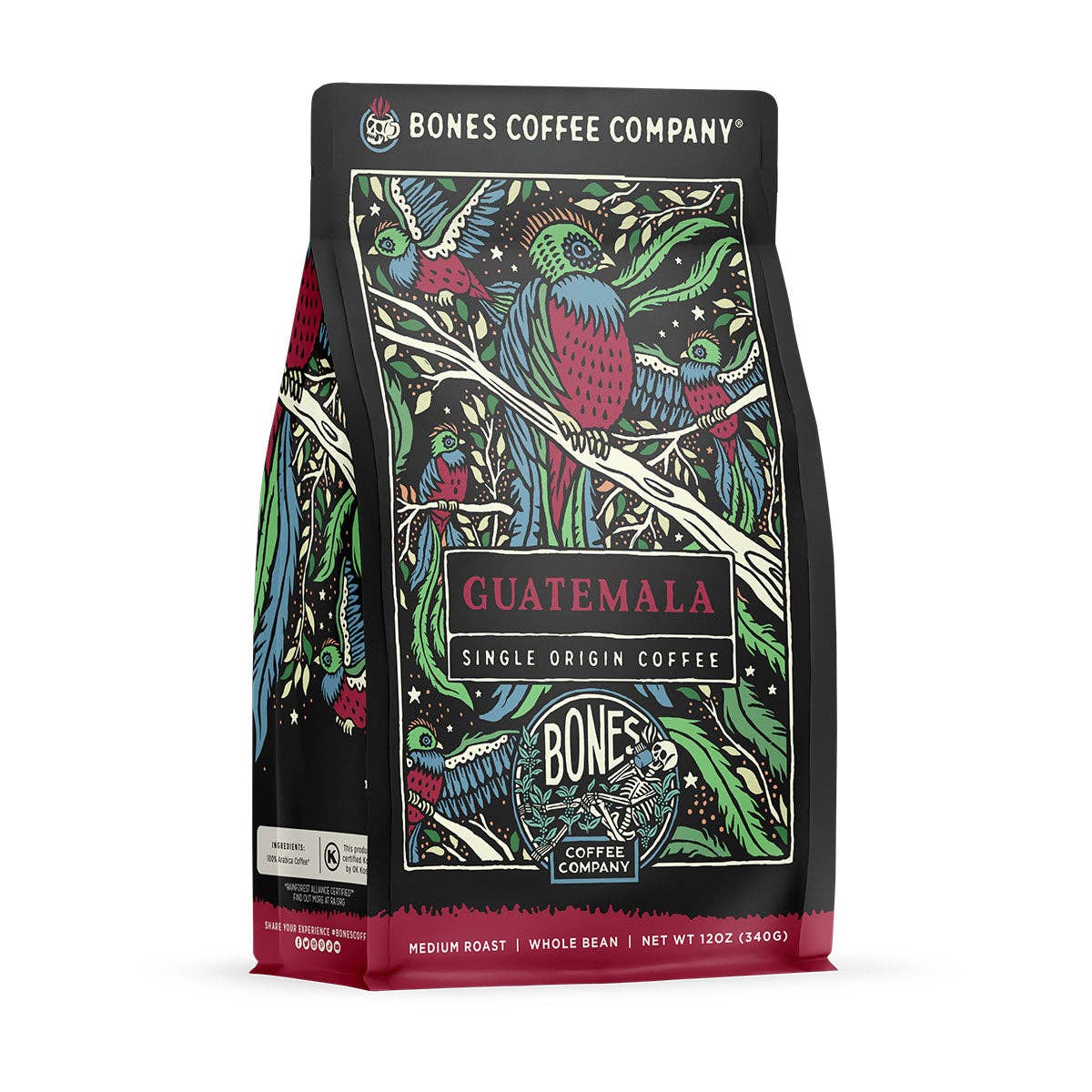 Bones Coffee Company Guatemala Single Origin Coffee | 12oz | Whole Bean & Ground